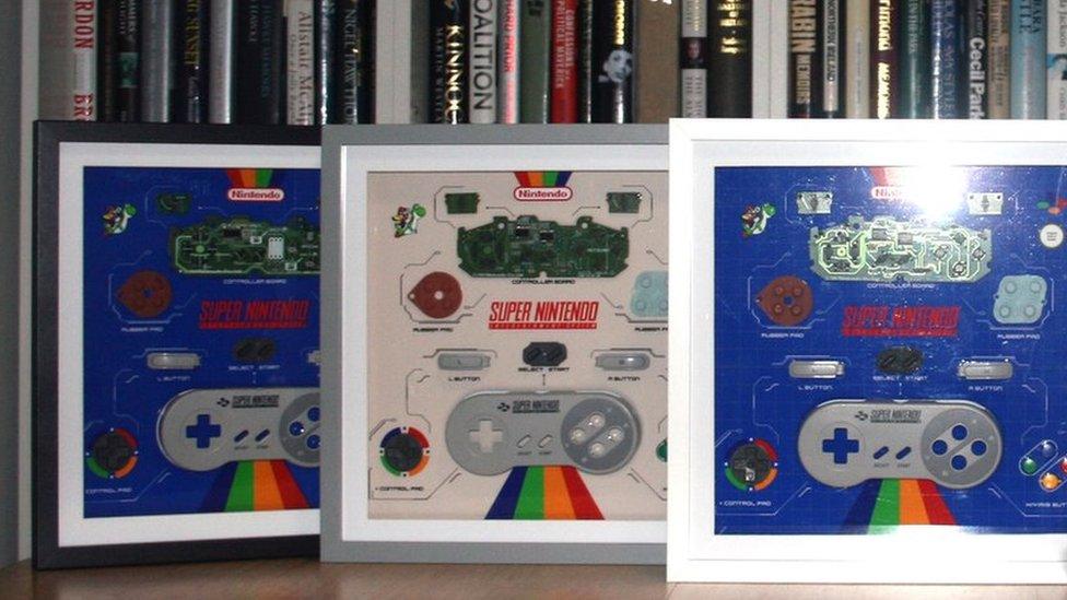 Framed controller artwork