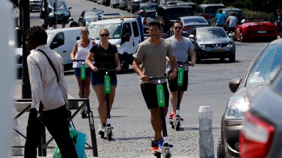 Lime scooters