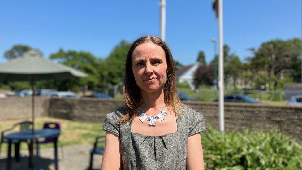 Tina Favier standing outside the Shoreham Centre.