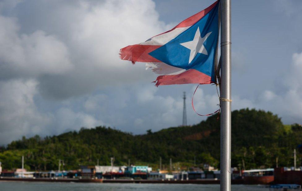 A decaying puerto rican flag