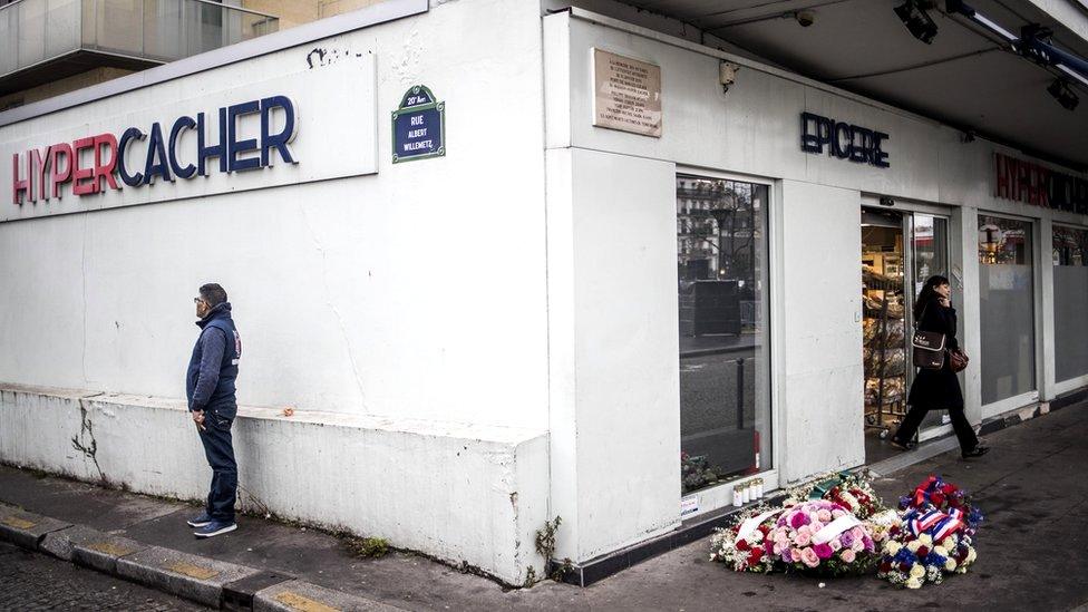 The Hyper Cacher grocery store in a Paris suburb, 7 January 2020