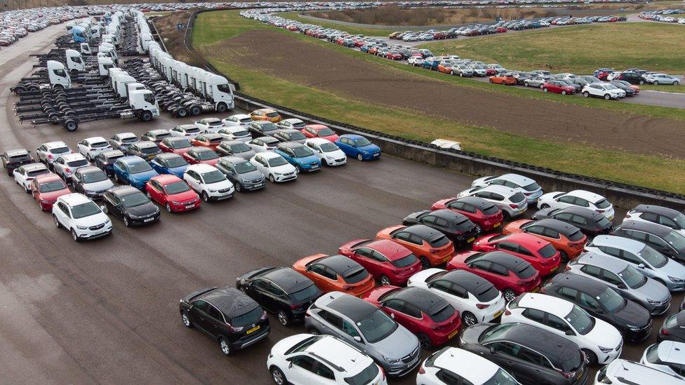 Cars stored at the Rockingham Motor Speedway circuit