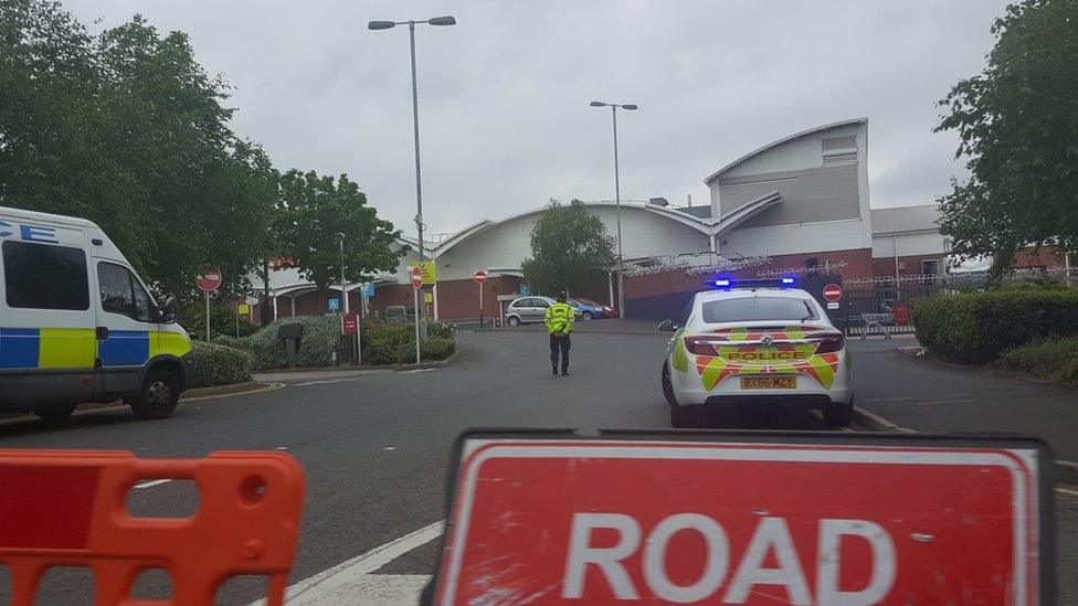 The scene outside the Sainsbury's store