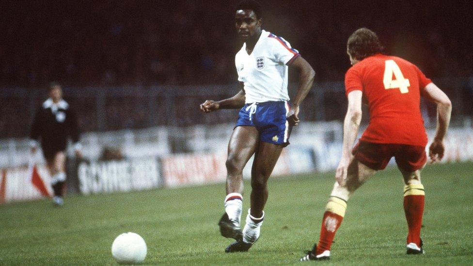 Laurie Cunningham playing for England