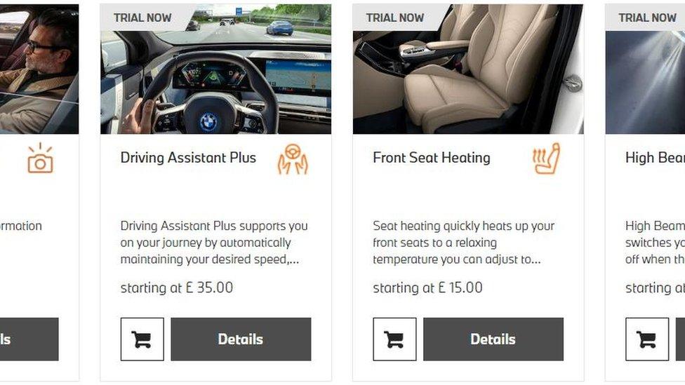 A screenshot of BMW's ConnectedDrive online store