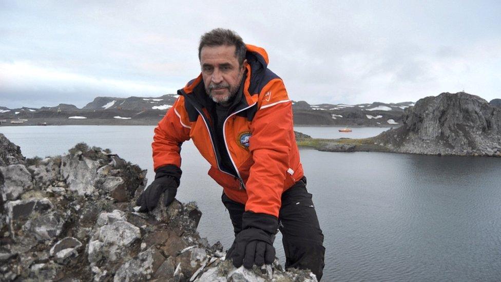 Javier Montojo Salazar at an unspecified location in Antarctica in an undated handout photo from the Spanish defence ministry on 3 March 2018