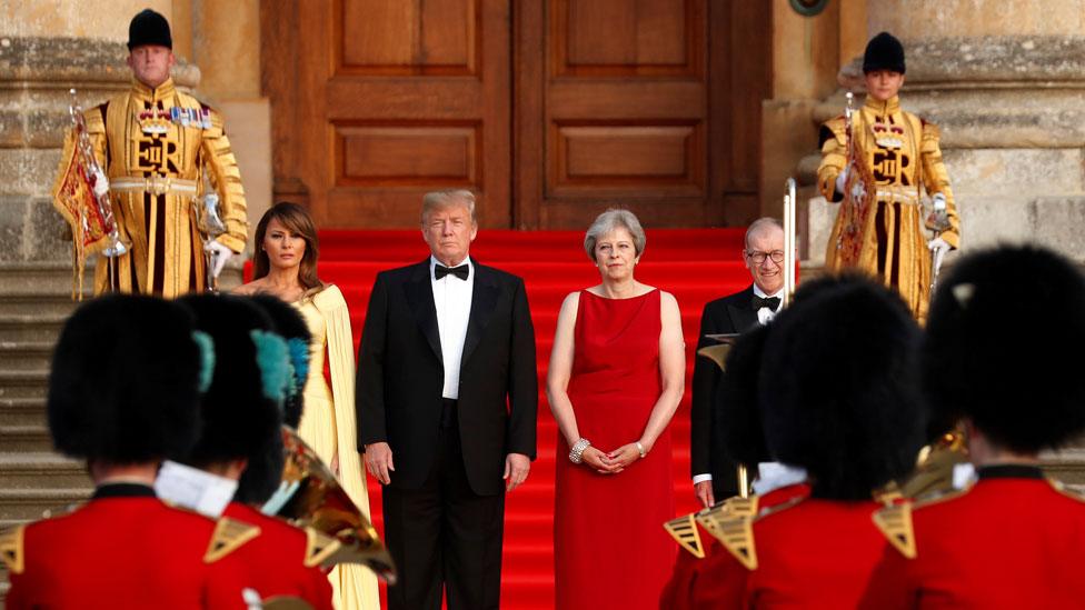 Melania and Donald Trump and Theresa and Philip May