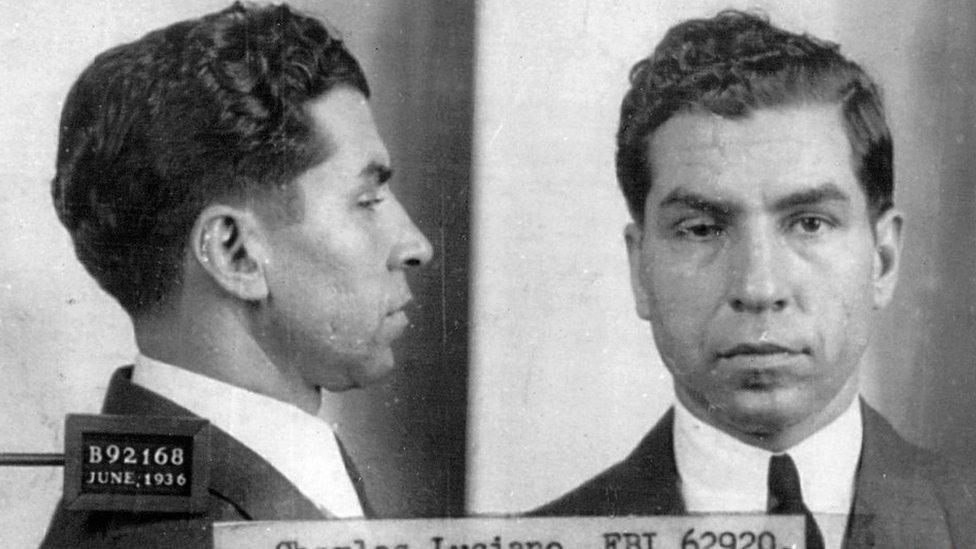 Mug shot of Charles 'Lucky' Luciano