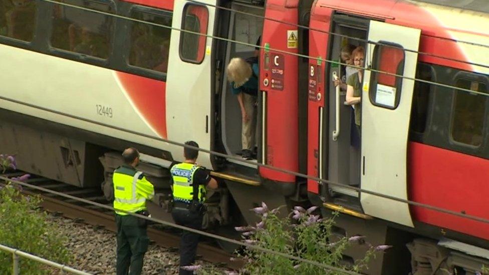 One of the trains stuck near Peterborough