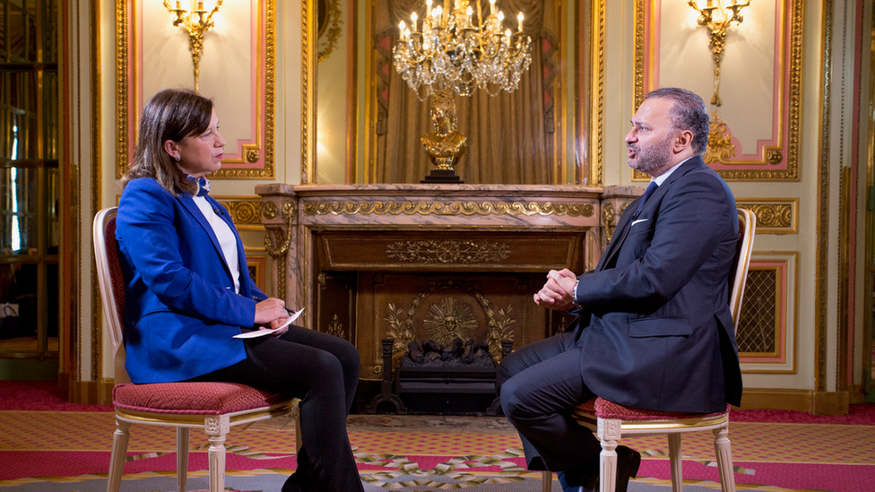 Lyse Doucet with Anwar Gargash