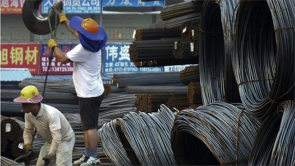 Steel rods in Chinese factory