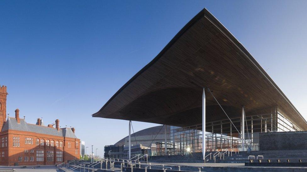 The Senedd building in Cardiff Bay.