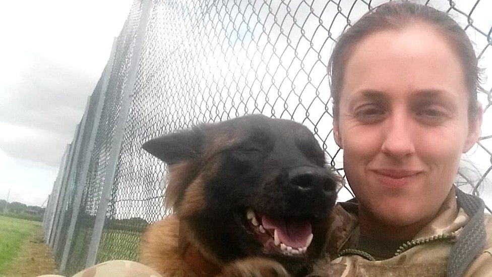 Jaime Garner with service dog