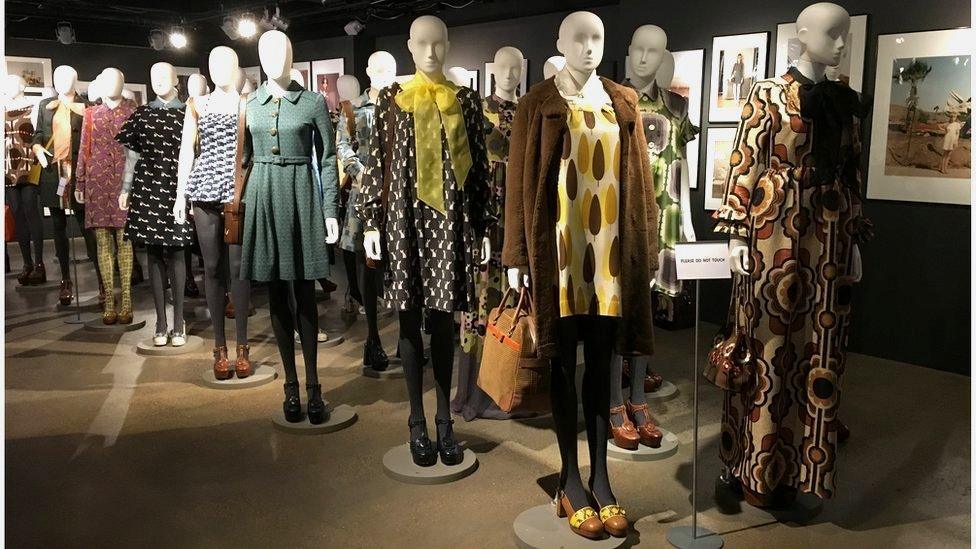 Orla Kiely clothes on display at the Fashion and Textile Museum exhibition