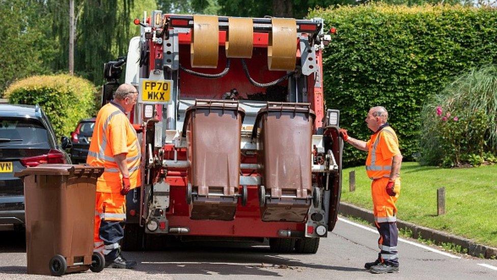 A bin collection lorry