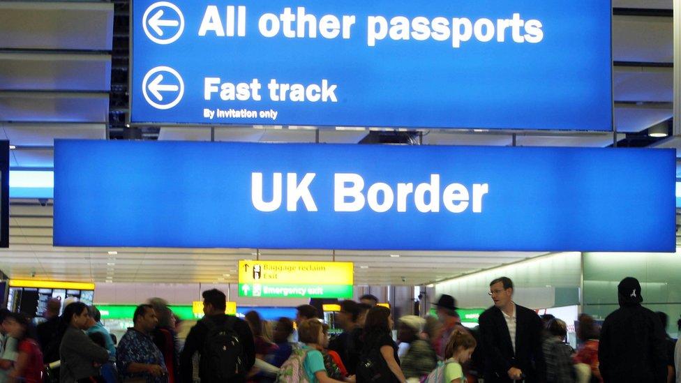 Border checks at Heathrow Airport