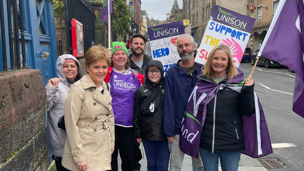 Nicola Sturgeon on picket line