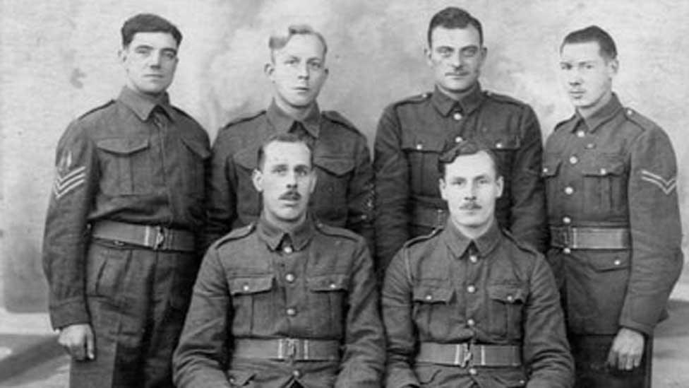 Bert Pooley and Royal Norfolk soldiers