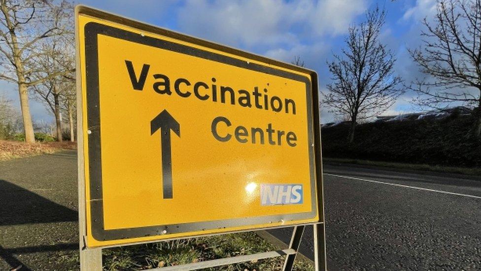 Vaccination centre sign