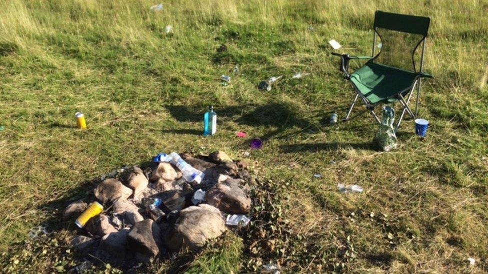 Wild camping rubbish