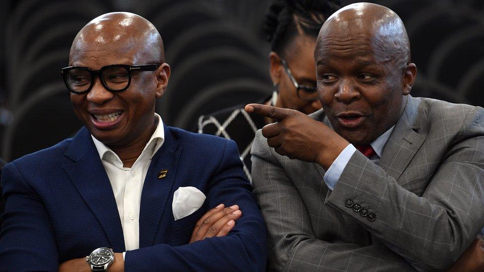 Zizi Kodwa and Mondli Gungubele during Zondos commission of inquiry into state capture on October 03, 2018 in Johannesburg, South Africa