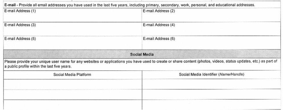 Visa form