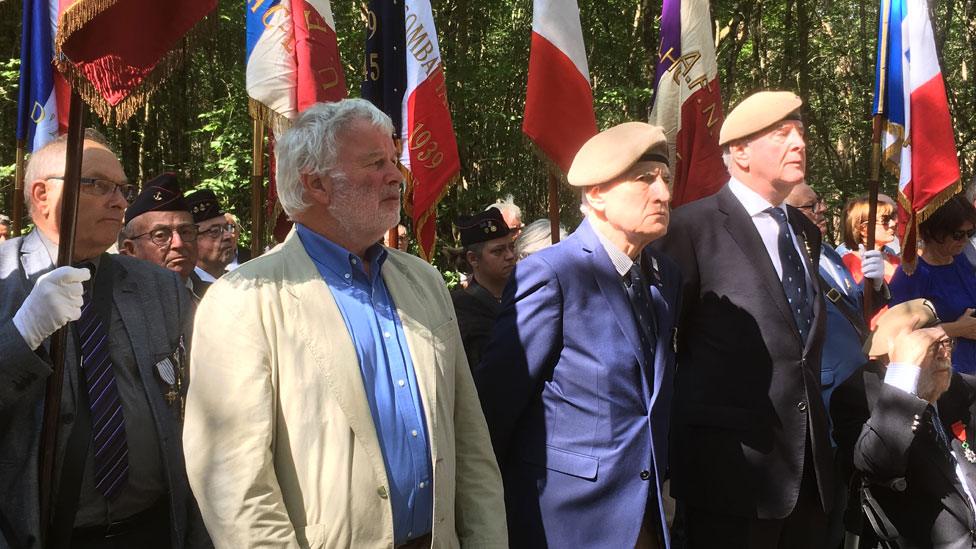 John Stephens with veterans at the ceremony