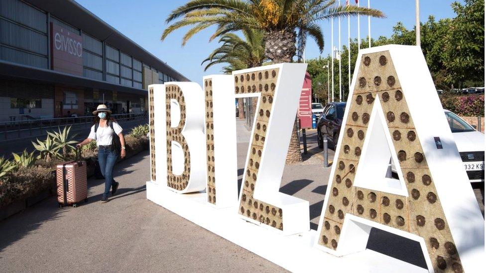 Passenger at Ibiza airport