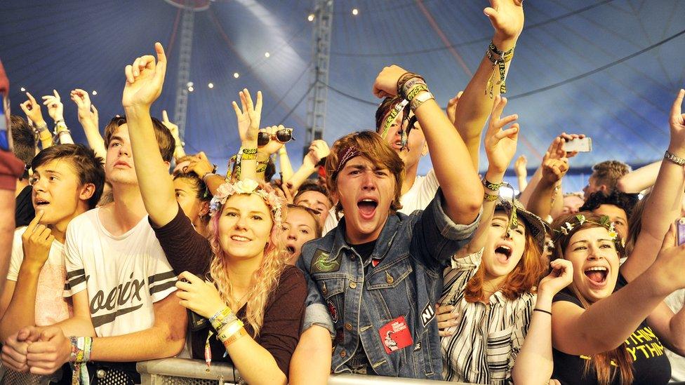 People at Reading Festival