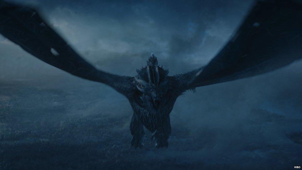 The Night King on an Ice Dragon