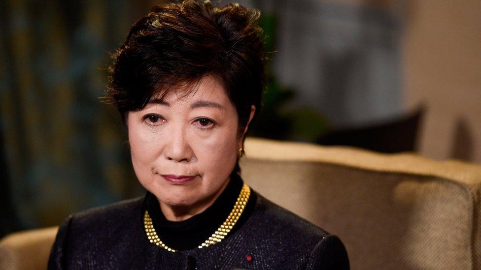 Yuriko Koike, governor of Tokyo and head of the Party of Hope, delivers a statement to the press as she reacts to Japan's snap elections pre-vote surveys on October 22, 2017 at the Scribe hotel in Paris.