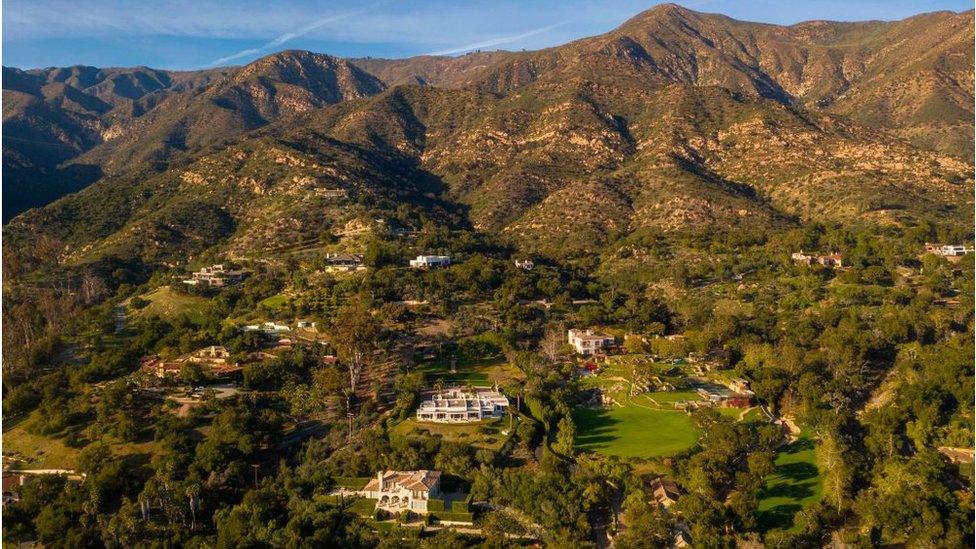 The California neighbourhood where the interview occurred and where the royals now live