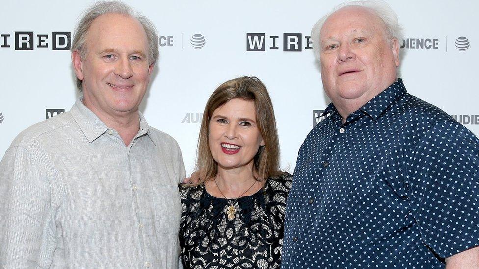 Peter Davison, Sophie Aldred and Colin Baker