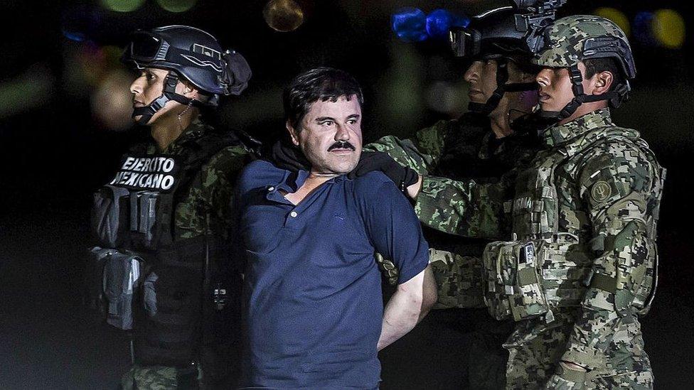 Joaquin Guzman Loera, also known as "El Chapo" is transported to Maximum Security Prison of El Altiplano in Mexico City, Mexico on January 08, 2016.