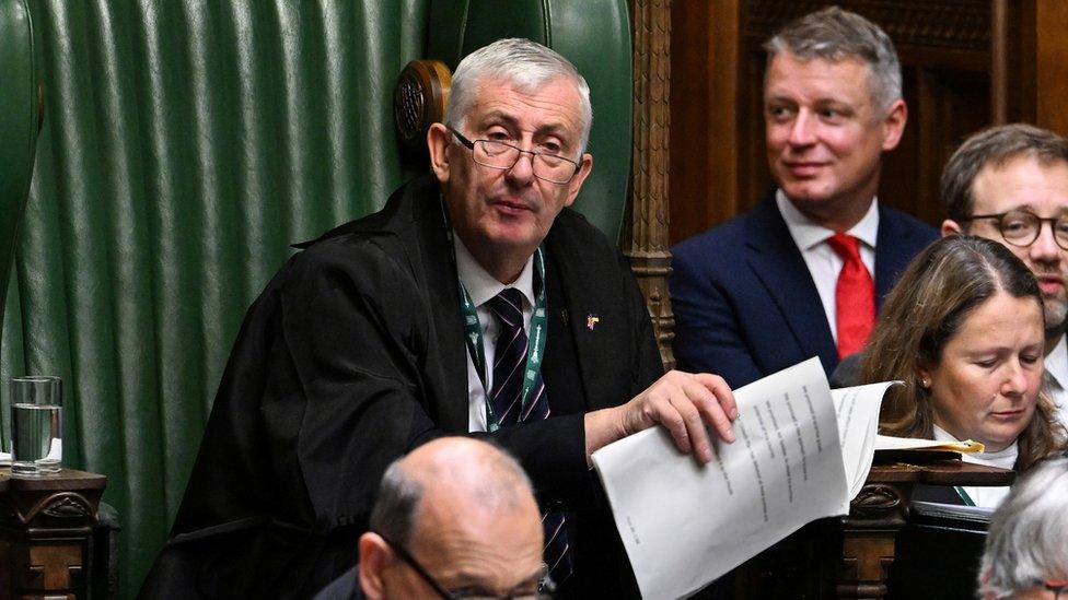 Sir Lindsay in the speaker's chair