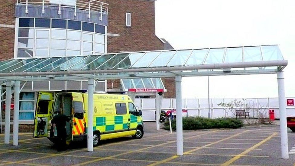 Ambulance at Dorset County Hospital emergency department