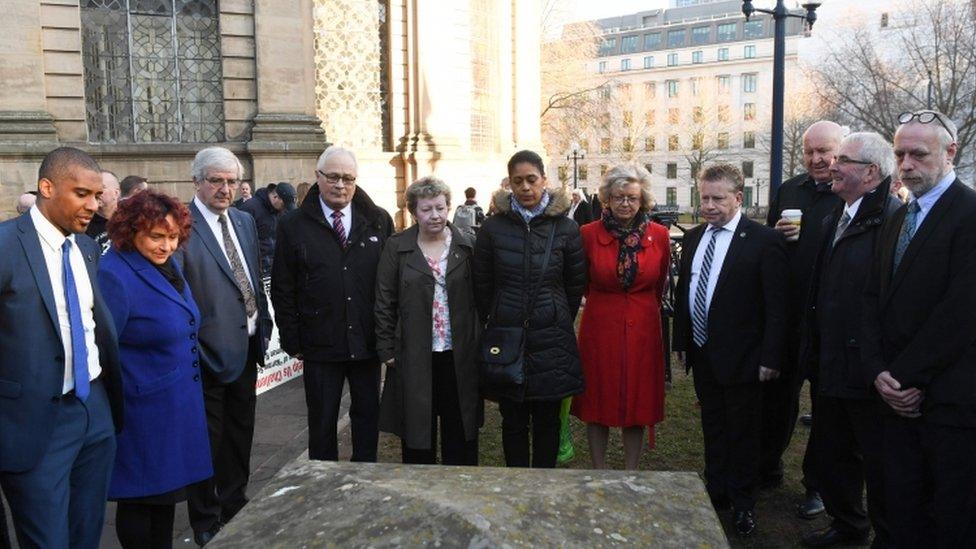 Families at memorial