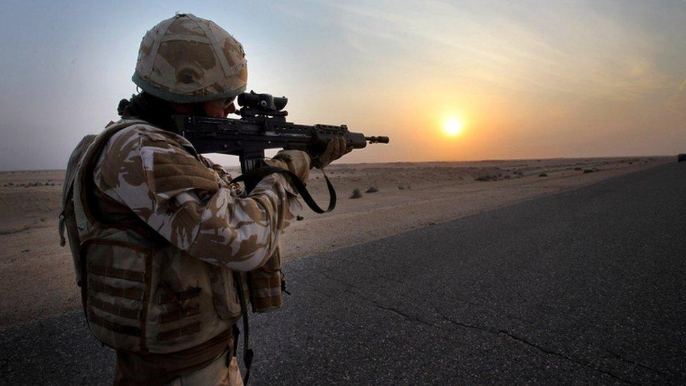 A British soldier in Basra, Iraq, 2009