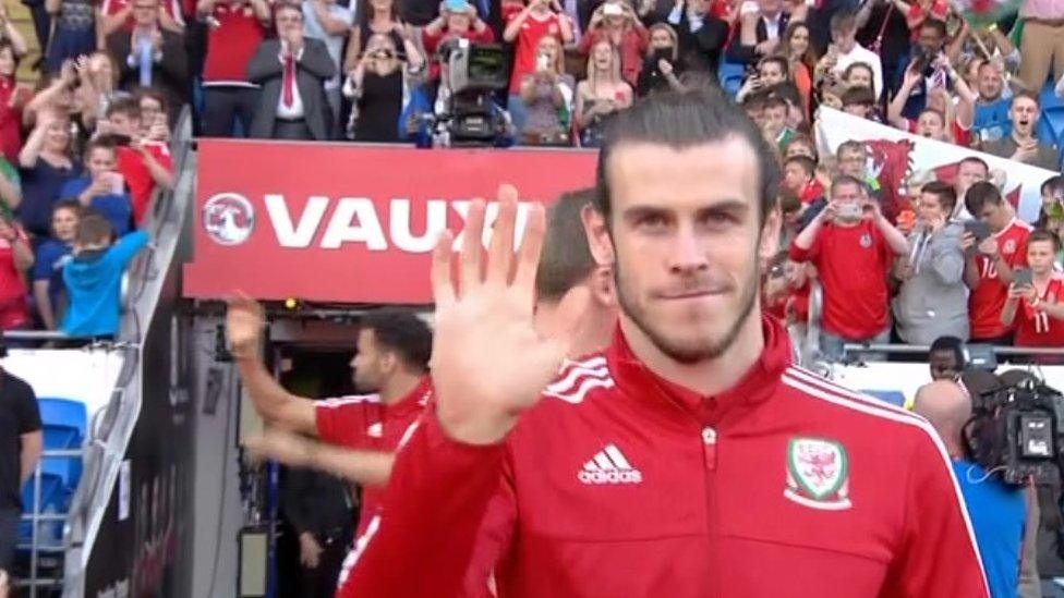 Gareth Bale arrives at the Cardiff City Stadium