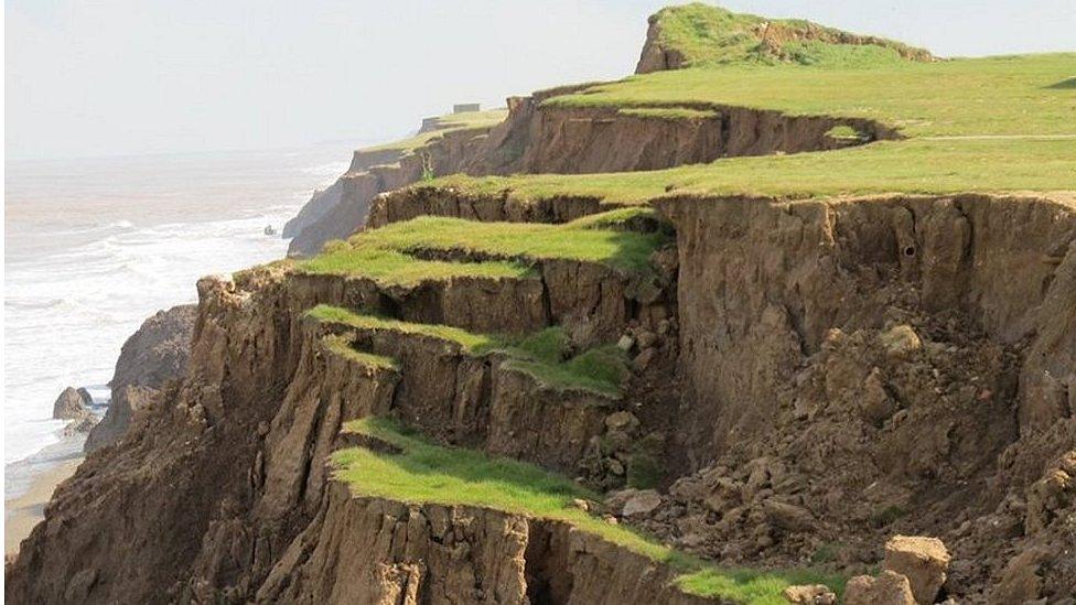 Cliff erosion in Aldbrough