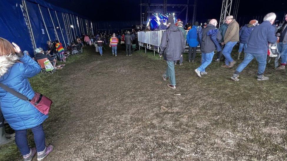 Inside one of the tents