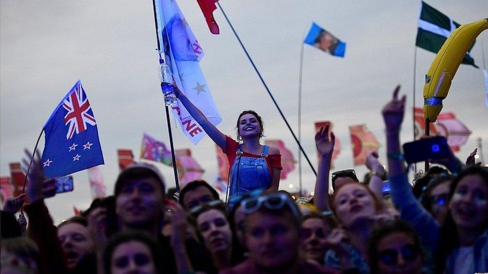 Revellers at this year's Glastonbury Festival