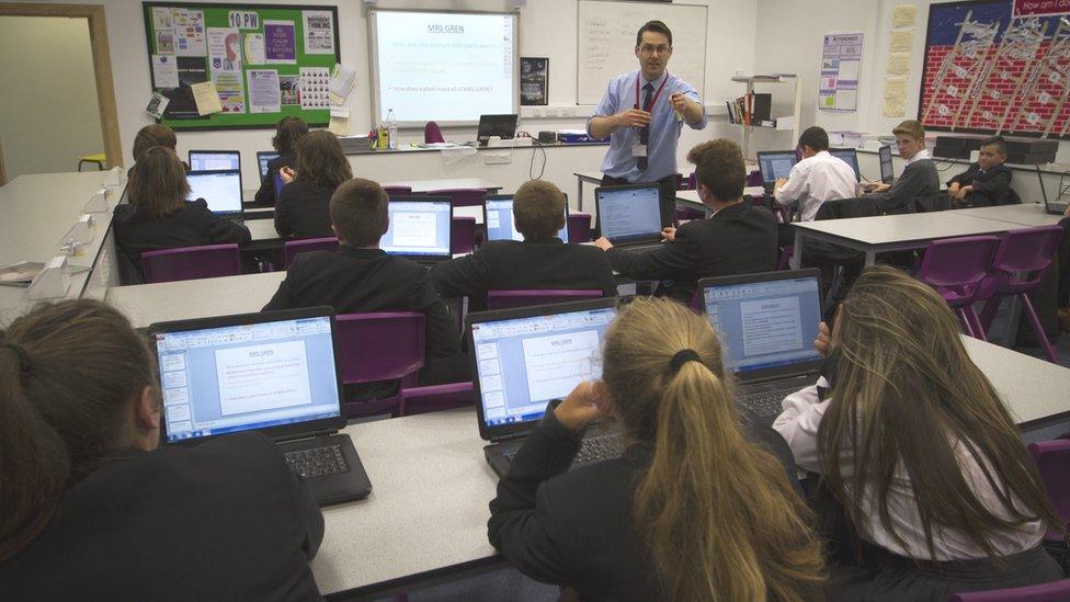 Teacher in a classroom