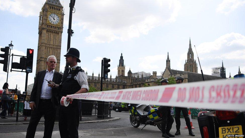 Police tape at Westminster