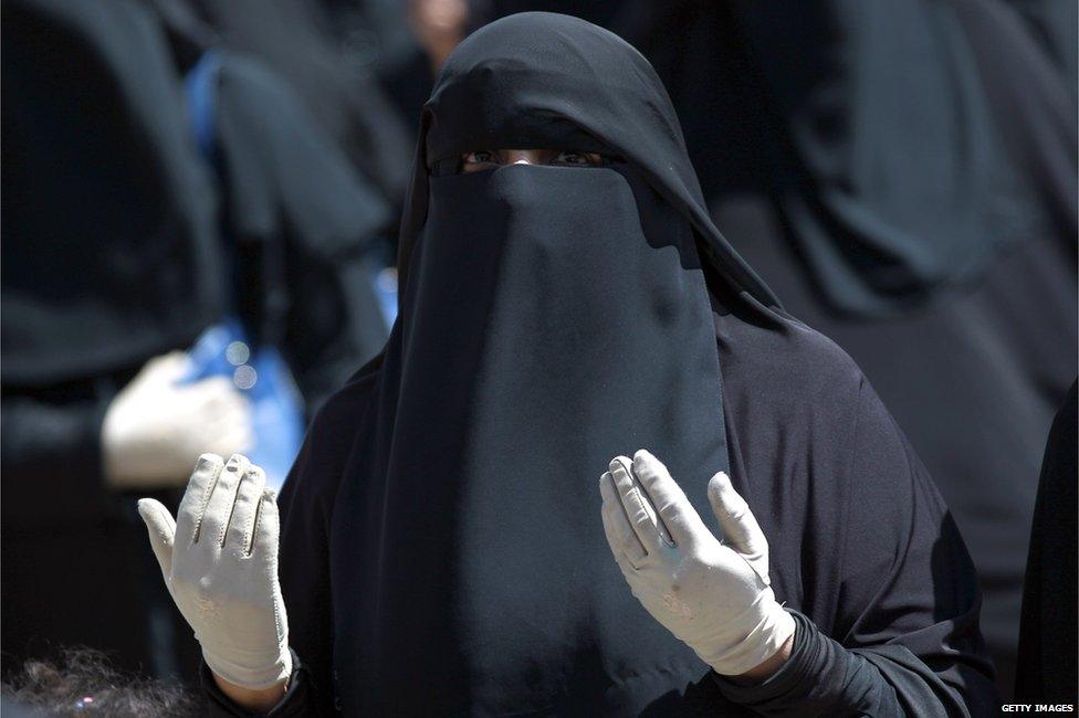 Woman in a niqab