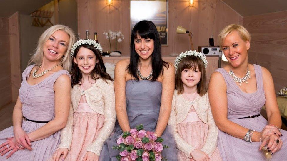 Nicola, Janet and Vicky on her second wedding day