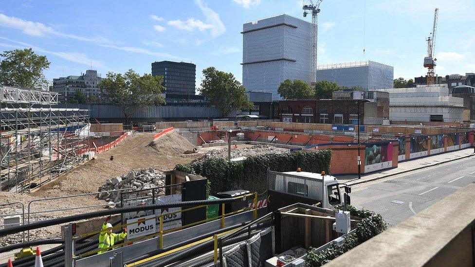 HS construction work at Euston in London