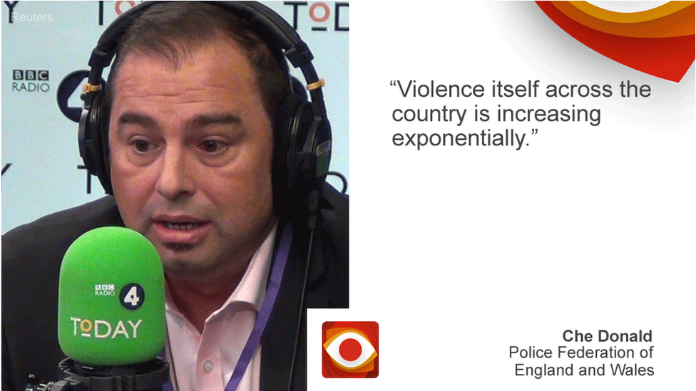 Che Donald saying: Violence itself across the country is increasing exponentially.