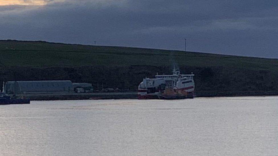 The ferry ran aground near St Margaret's Hope at Orkney