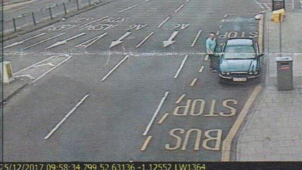 CCTV footage of Lee Williamson's car parked at the bus stop on Christmas Day